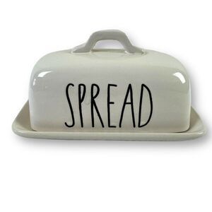 Rae Dunn Artisian Collection Spread Typography Butter Dish Shabby Chic‎ Cottage